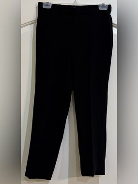 Theory Black Straight-Leg Ponte Pants Uneven Hem Check Measurements NWT 2
